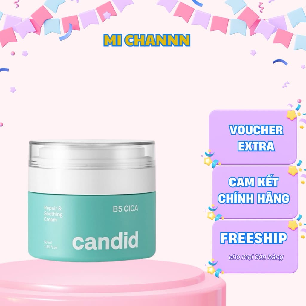 Kem Dưỡng Ẩm Hỗ Trợ Phục Hồi Da B5 CICA - Candid B5 CICA Repair & Soothing Cream 50ml
