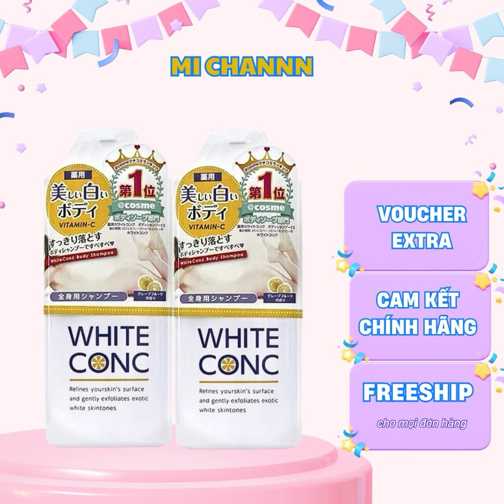 Sữa Tắm Dưỡng Da, Dưỡng Body White ConC 360ml
