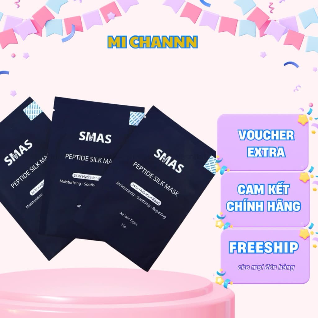 Smas Peptide Silk Mask Mặt Nạ Phục Hồi Cấp Ẩm Cao Cấp