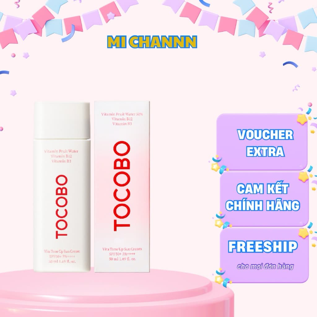 Kem Chống Nắng Nâng Tone Dưỡng Trắng Da Tocobo Vita Tone Up Sun Cream SPF50+ PA++++