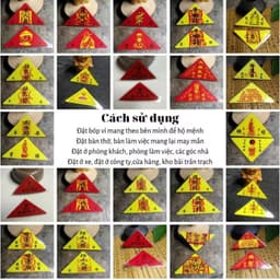Miếng PHÙ cầu may PHÙ TAM GIÁC  BÌNH AN, HỌC TẬP, KINH DOANH.... để túi, ví, điện thoại 6