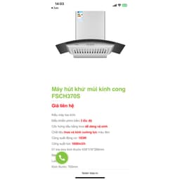 Hút mùi nhà bếp Faster CH370S / CH370B|Điều khiển phím cơ bền bỉ|Động cơ thế hệ mới | Cam kết Hàng chính hãng 9