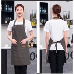 【Bán buôn ạ.】Tạp dề nhà bếp nhà hàng thời trang, tạp dề chống thấm canvas cho đầu bếp và nhân viên phục vụ. 6