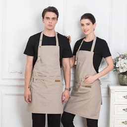 【Bán buôn ạ.】Tạp dề nhà bếp nhà hàng thời trang, tạp dề chống thấm canvas cho đầu bếp và nhân viên phục vụ. 4