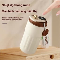 Cốc giữ nhiệt TC400 inox 316 cao cấp, bình giữ nhiệt nóng lạnh 6-12H không đổ mồ hôi, màn hình LED hiển thị nhiệt độ 6