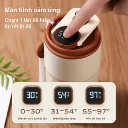 Cốc giữ nhiệt TC400 inox 316 cao cấp, bình giữ nhiệt nóng lạnh 6-12H không đổ mồ hôi, màn hình LED hiển thị nhiệt độ 7