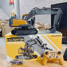 Xe Công Trình Điều Khiển Từ Xa - Xe Cuốc, Máy Xúc, Ben, Ủi, Xúc Lật 6,9,11,13 Kênh (Pin Sạc,Gàu Sắt) 9