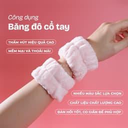 Băng Đeo Cổ Tay Rửa Mặt Chống Ướt Áo  1 Cặp 2 Cái Chất Liệu Cotton Mềm Mại Tiện Dụng, pknhatle.store 4