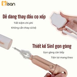 Cọ bình sữa, cọ xốp 5in1 Misan cao cấp tích hợp đa năng rửa bình cọ núm ti ống hút Goodbabyvn 4