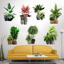 Decal dán tường chậu cây xanh 2