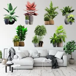 Decal dán tường chậu cây xanh 1