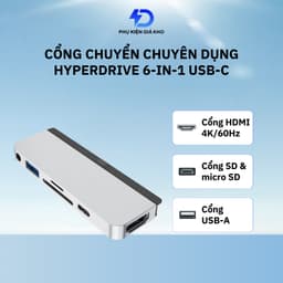 Cổng chuyển đổi Hyperdrive 6-in-1 HDMI 4K/60Hz USB-C Hub cho iPad Pro 1