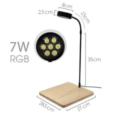 Đèn led đế gỗ 3,5,7,9w (Thuỷ sinh, bán cạn, terrarium) loại cả bộ đế gỗ - Ánh sáng trắng 5