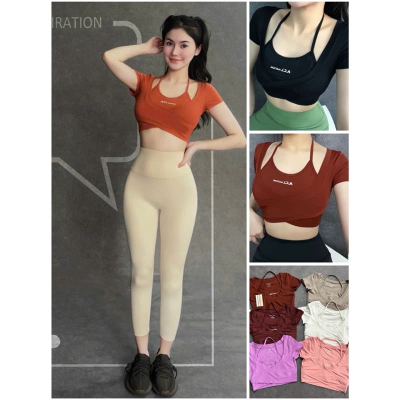 [Hoả Tốc Sẵn] Đồ Tập Gym,Yoga,Pilates Áo Bra Thể Thao Nữ Quai Dây Yếm Cổ