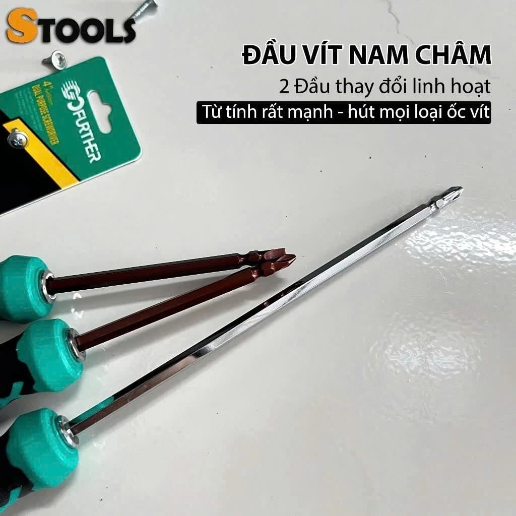 Tô vít 2 đầu nam châm GF 4,6,8. Tua vít 2 đầu, tuốc nơ vít 2 đầu Bền bỉ