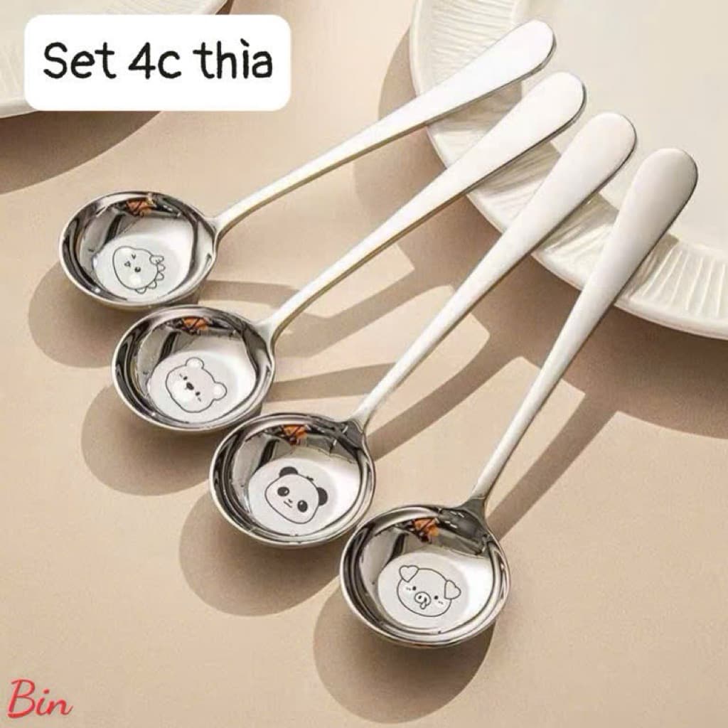 Set 4 Thìa Inox Cao Cấp An Toàn