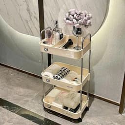 Kệ đựng đồ đa năng gấu Sunmix khay nhựa cao cấp , kệ đựng đồ có bánh xe(V) LCNL2 1