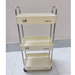 Kệ đựng đồ đa năng gấu Sunmix khay nhựa cao cấp , kệ đựng đồ có bánh xe(V) LCNL2 3