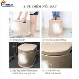 Bô Vệ Sinh Di Động, Bồn Cầu Cho Mẹ Bầu Người Già Người Bệnh Việt Nhật 5459 - DOMUS 4