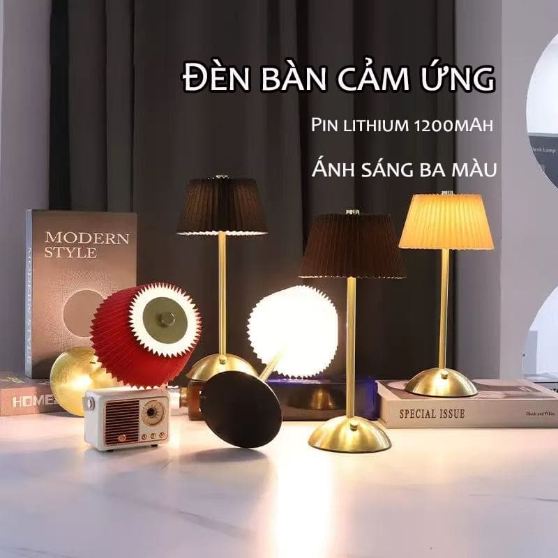 Đèn bàn cạnh giường ngủ bằng vải LED bảo vệ mắt, đèn bàn sạc ba màu, đèn bàn nhà hàng khách sạn USB/tpye-c