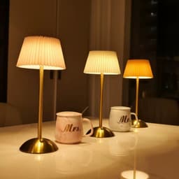 Đèn bàn cạnh giường ngủ bằng vải LED bảo vệ mắt, đèn bàn sạc ba màu, đèn bàn nhà hàng khách sạn USB/tpye-c 2