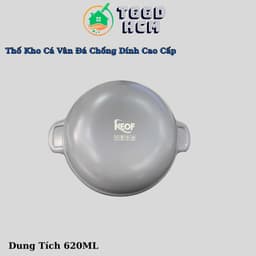 Thố Kho Cá Nhôm Đúc Nguyên Khối Phủ Men Chống Dính NOEF 16cm Cao Cấp-Thố Kho Cá Thịt Vân Đá 4