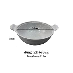 Thố Kho Cá Nhôm Đúc Nguyên Khối Phủ Men Chống Dính NOEF 16cm Cao Cấp-Thố Kho Cá Thịt Vân Đá 3