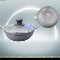 Thố Kho Cá Nhôm Đúc Nguyên Khối Phủ Men Chống Dính NOEF 16cm Cao Cấp-Thố Kho Cá Thịt Vân Đá 5