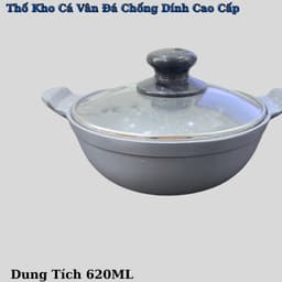 Thố Kho Cá Nhôm Đúc Nguyên Khối Phủ Men Chống Dính NOEF 16cm Cao Cấp-Thố Kho Cá Thịt Vân Đá 2