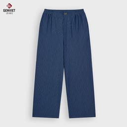 [ẨN] Quần bò nữ GENVIET JEANS chất liệu cotton cao cấp dáng suông rộng cạp chun kẻ sọc 9012 2