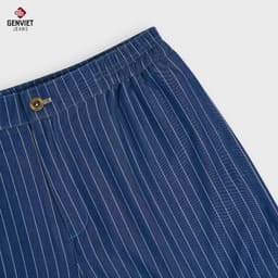 [ẨN] Quần bò nữ GENVIET JEANS chất liệu cotton cao cấp dáng suông rộng cạp chun kẻ sọc 9012 4