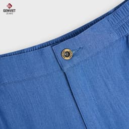 [ẨN] Quần bò nữ GENVIET JEANS chất liệu cotton cao cấp dáng suông rộng cạp chun kẻ sọc 9012 7
