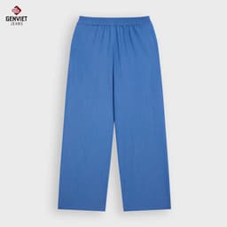 [ẨN] Quần bò nữ GENVIET JEANS chất liệu cotton cao cấp dáng suông rộng cạp chun kẻ sọc 9012 6