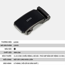 Mặt Thắt Lưng Nam Rời LECOS LDH25 Kim Loại Đúc Nguyên Khối Chống Xước Bền Màu 2