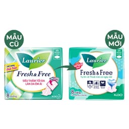 Lốc 6 gói Băng vệ sinh Laurier Fresh&Free siêu mỏng cánh  22cmx8 miếng 2