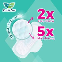 Lốc 6 gói Băng vệ sinh Laurier Fresh&Free siêu mỏng cánh  22cmx8 miếng 3