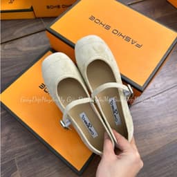 [ Giày Dép Huyền My ] Mary Jane Da Lộn Phối Khuy Hàng Cao Cấp Full Hộp (AH001) 8