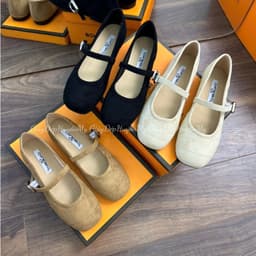[ Giày Dép Huyền My ] Mary Jane Da Lộn Phối Khuy Hàng Cao Cấp Full Hộp (AH001) 4