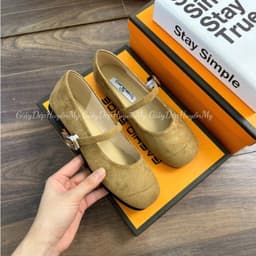 [ Giày Dép Huyền My ] Mary Jane Da Lộn Phối Khuy Hàng Cao Cấp Full Hộp (AH001) 7