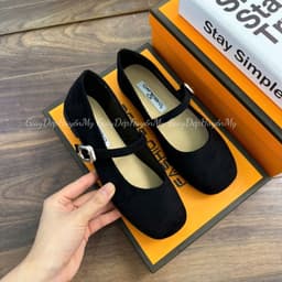[ Giày Dép Huyền My ] Mary Jane Da Lộn Phối Khuy Hàng Cao Cấp Full Hộp (AH001) 1
