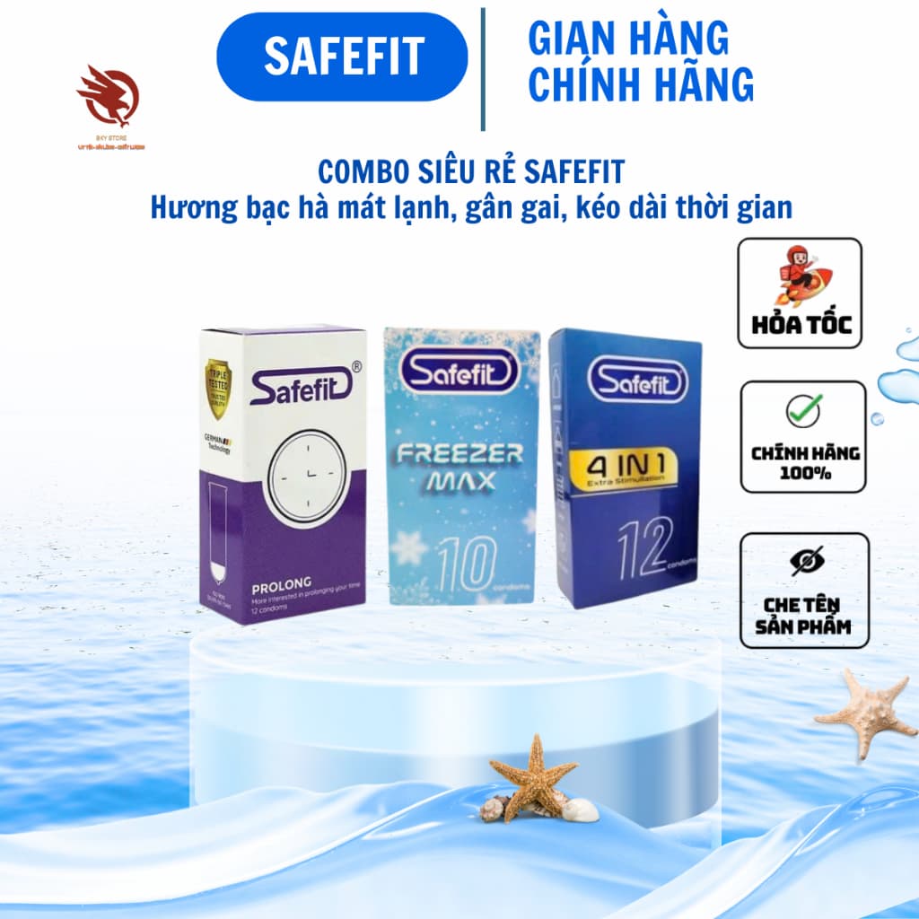 Bao cao su Safefit Thiết Kế siêu mỏng, dẻo dai, Kéo Dài Thời Gian, Truyền Nhiệt Nhanh