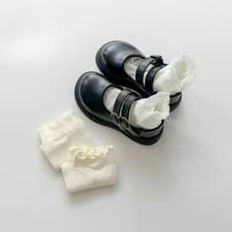 Set 5 Đôi Tất Siêu Mỏng Thoáng Khí Cổ Bèo Lolita Màu Trắng Kem TT69 6
