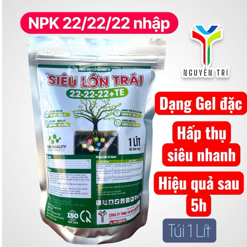 Siêu Lớn Trái 22-22-22 dạng Gel - Mát cây, lớn trái, bung gai sầu riêng!