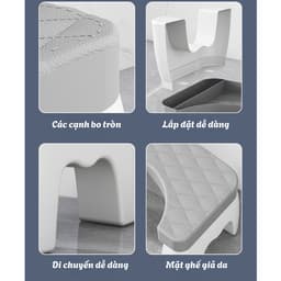 Ghế kê chân toilet GADI, ghế để chân đi vệ sinh dày dặn tiện dụng cho người lớn và trẻ em chống táo bón 4