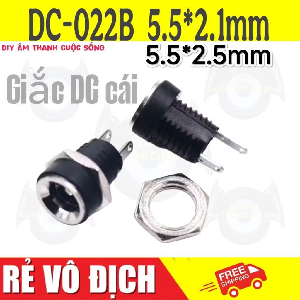 (5 Cái) DC-022B Jack Giắc nguồn DC nhựa chân nguồn cái Diy -
