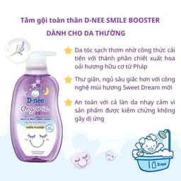 Sữa tắm gội Dnee organic cho bé 380ml, dịu nhẹ không cay mắt, an toàn cho da nhạy cảm 6