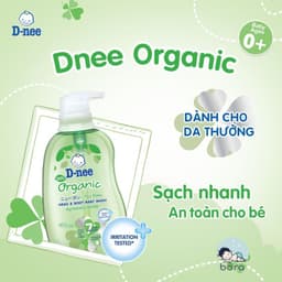 Sữa tắm gội Dnee organic cho bé 380ml, dịu nhẹ không cay mắt, an toàn cho da nhạy cảm 3