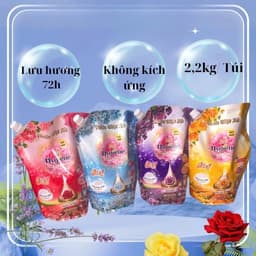 Combo 02 Túi nước giặt đậm đặc HyGienB Plus giặt sạch quần áo thơm hương nước hoa - Túi 2.2 Kg 2