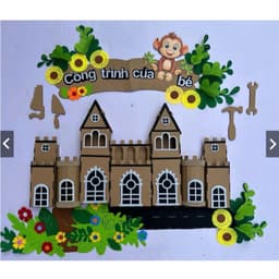 đồ trang trí mầm non steam, mô hình nhà trang trí lớp học cho bé 5