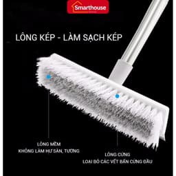 Cây Chà Sàn Nhà Tắm Đa Năng 2 trong 1, Chổi Cọ Sàn Gạt Nước Thông Minh Có Tay Cầm Dài 7